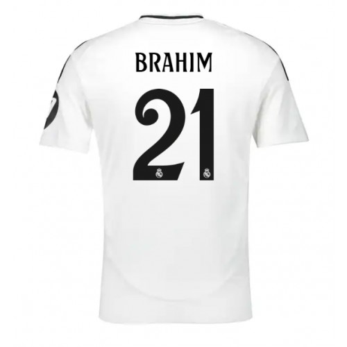 Fotballdrakt Herre Real Madrid Brahim Diaz #21 Hjemmedrakt 2024-25 Kortermet